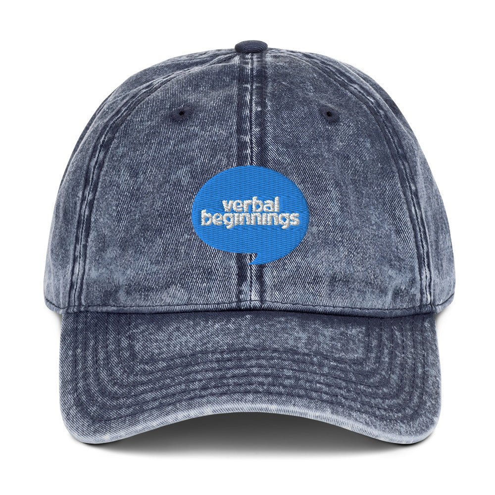 Vintage Cotton Twill Cap w/ Embroidered Logo